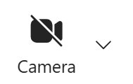 An icon indicating the camera is off for online meetings
